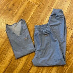 Figs Scrub Set - Heather Denim